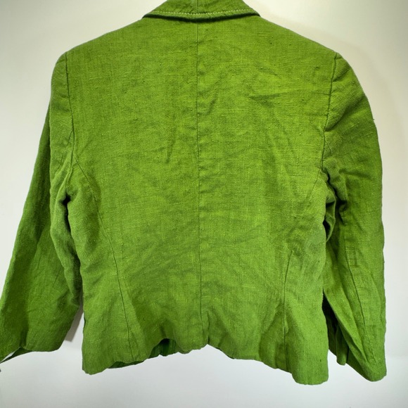 VTG Harve Benard 100% Linen Green Blazer 3/4 Sleeve Womens Size 8 Easter Summer - Picture 8 of 10